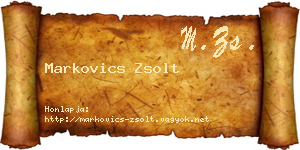 Markovics Zsolt névjegykártya